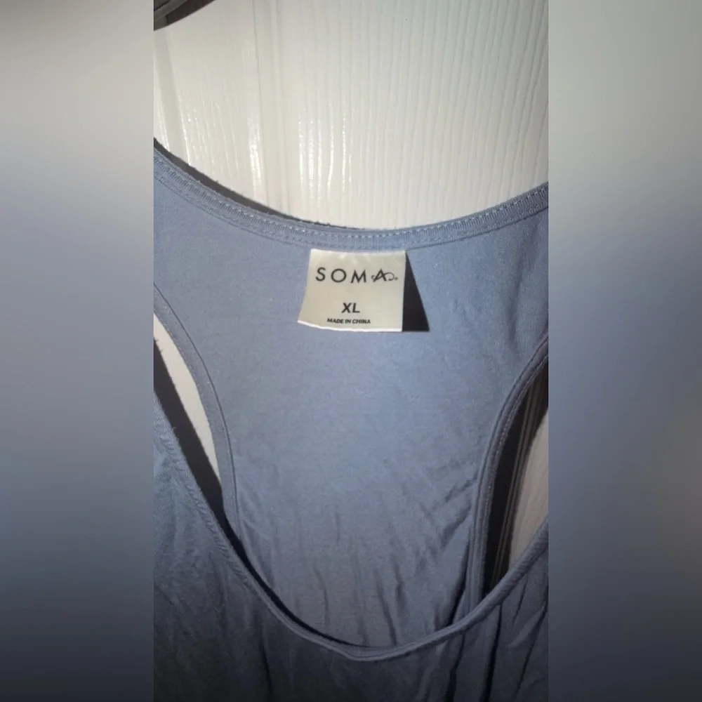 Soma Pajama Set XL Blue Lounge Sleepwear Tank Shorts Set - Picture 3 of 9